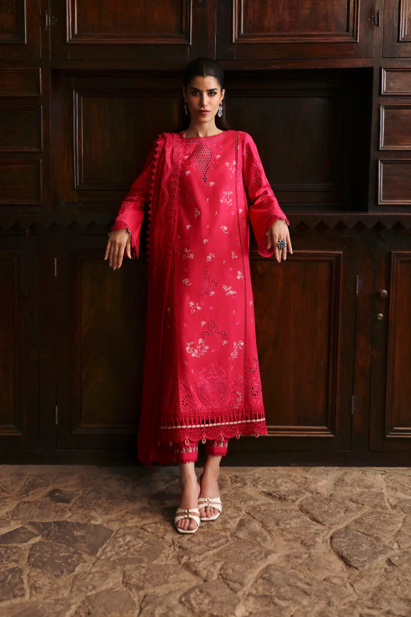 qalamkar red dress Qalamkar Red Chikankari Dress Available on Bluefery BlueFery