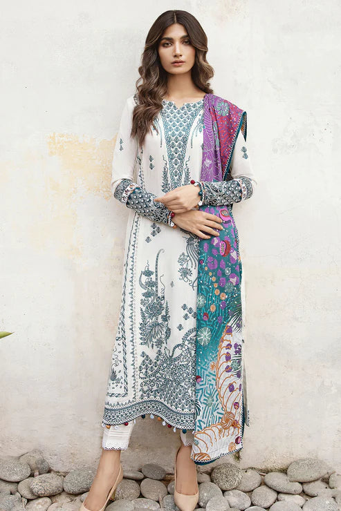 Jazmin Sand Castle Embroidered Lawn & Digital Printed Lawn Dress