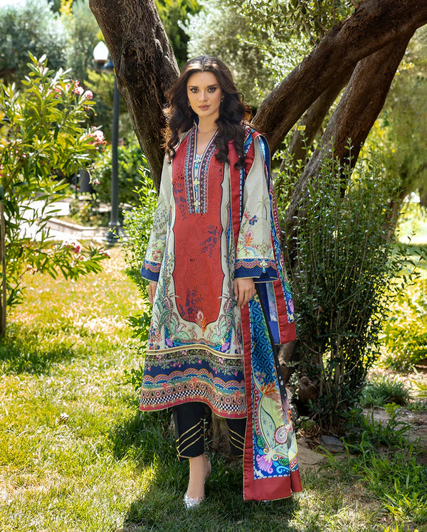 Mushq - HUNPS250105 - Ethereal Gleam Three Piece Printed Raw Silk