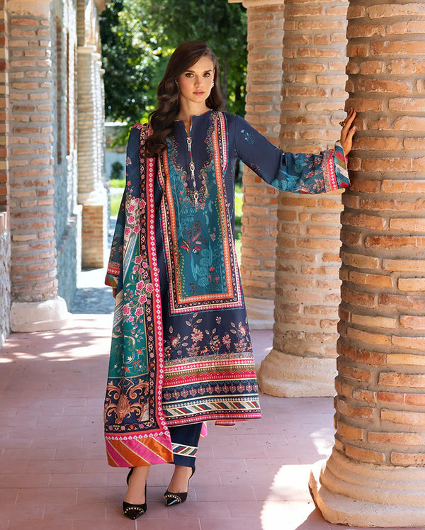 Mushq - HUNPS250103 - Nova Bloom Three Piece Printed Raw Silk