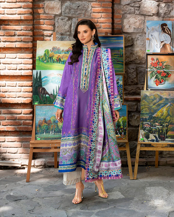 Mushq - HUNPS250102 - Cosmic Spindle Three Piece Printed Raw Silk