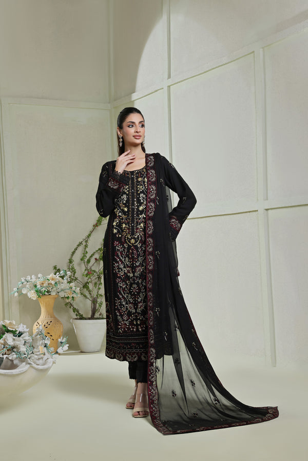 Wardah Uzair - 05092503 - 3 Piece Embroidered Chiffon