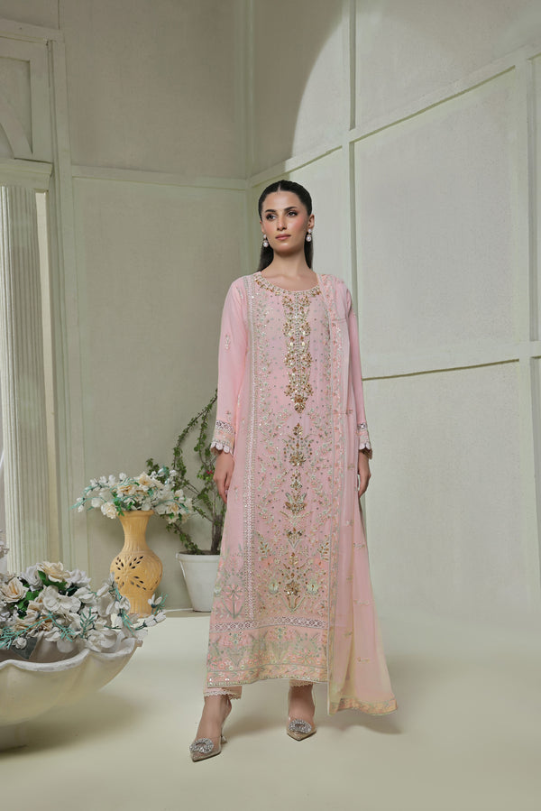 Wardah Uzair - 18032504 - 3 Piece Embroided Chiffon