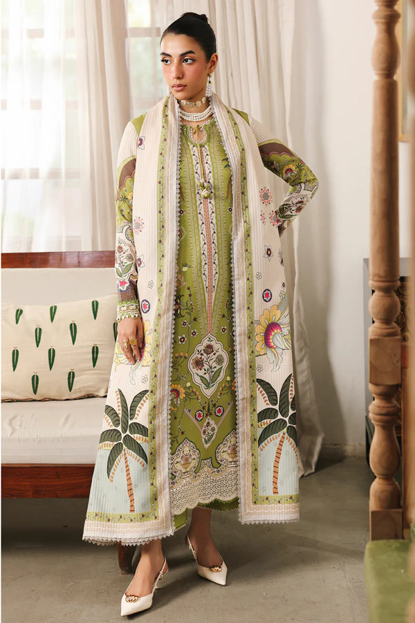 Qalamkar - QW-07 B Tahlia Three Piece Jacquard Weaved