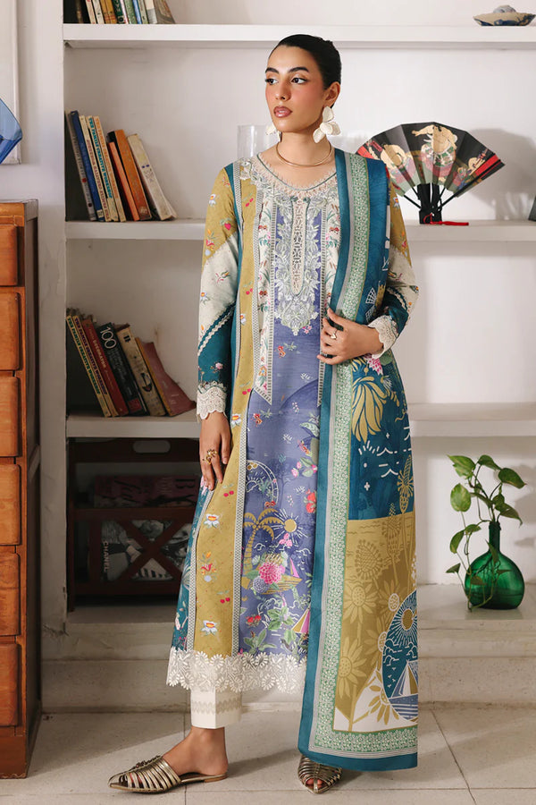 Qalamkar - QW-10 A Alina Three Piece Jacquard Weaved