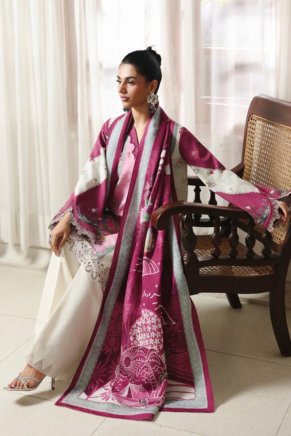 Qalamkar - QW-10 B Kenna Three Piece Jacquard Weaved