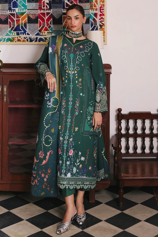 Qalamkar - QW-06 A Karla Three Piece Jacquard Weaved