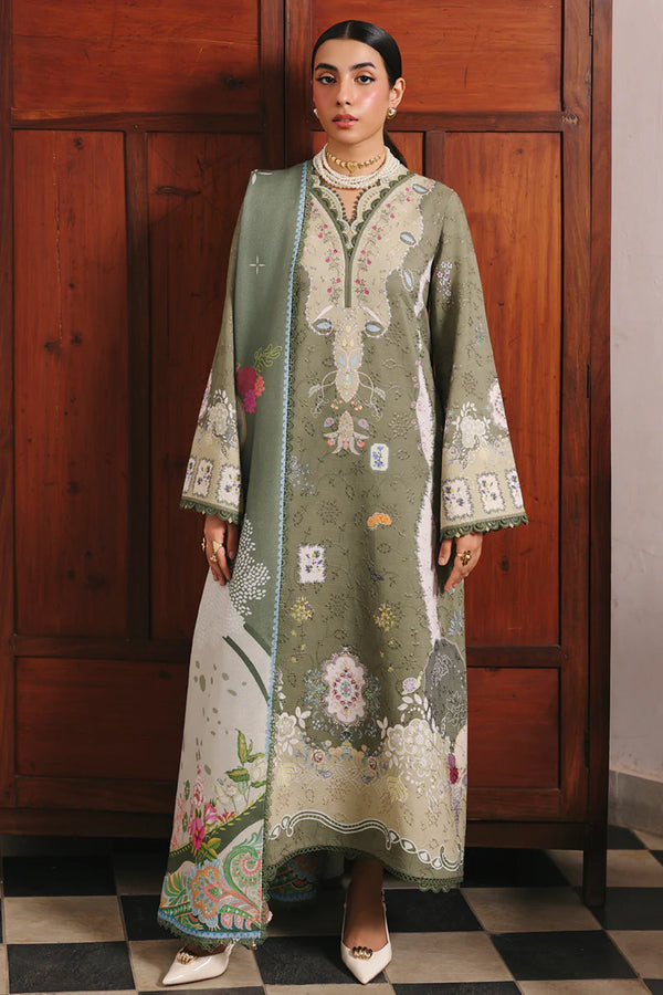 Qalamkar - QW-09 A Khanza Three Piece Jacquard Weaved