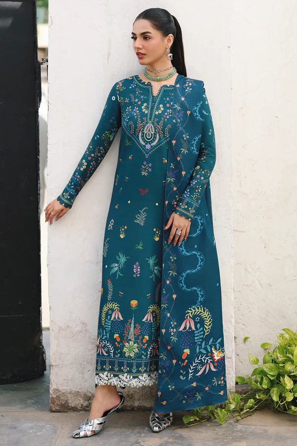 Qalamkar - QW-05 B Amiel Three Piece Jacquard Weaved