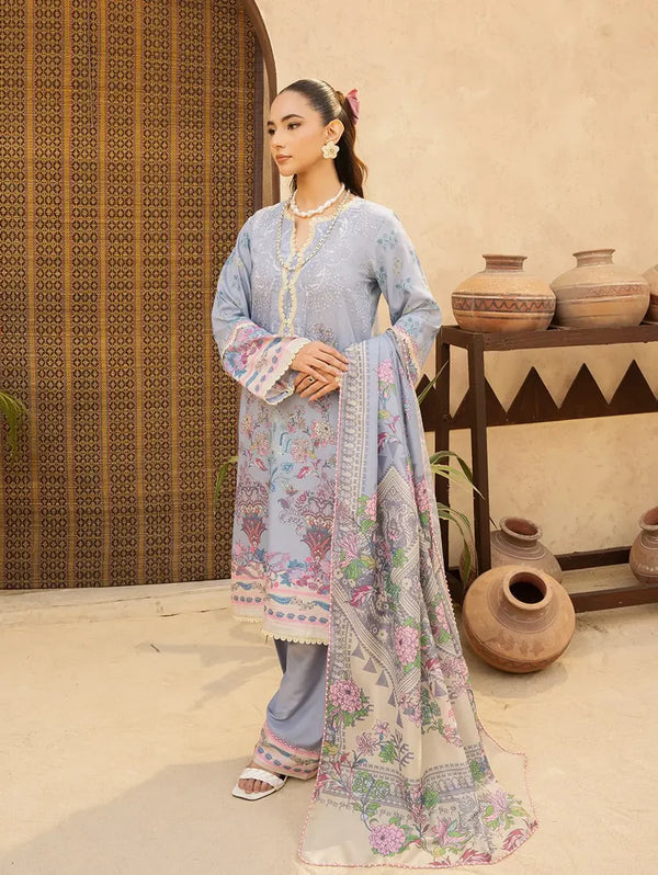 Menaal - DP-06A Three Piece Printed Lawn