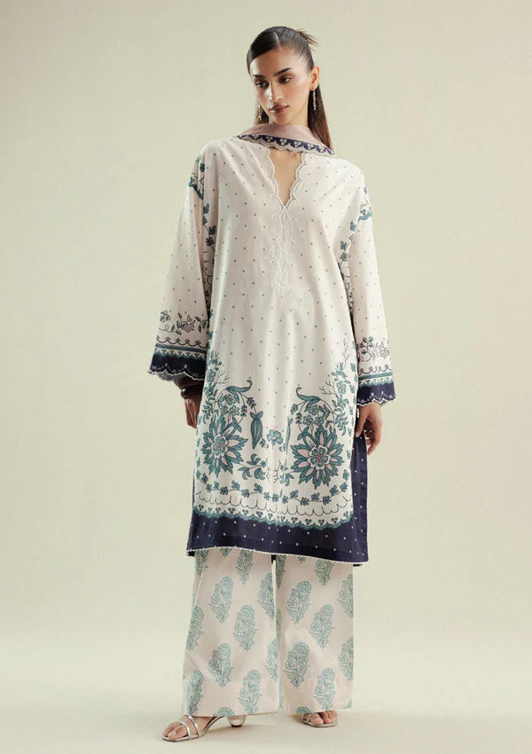 Zara Shahjahan - Coco-2B-Muse 3 Piece Printed Slub Cotton