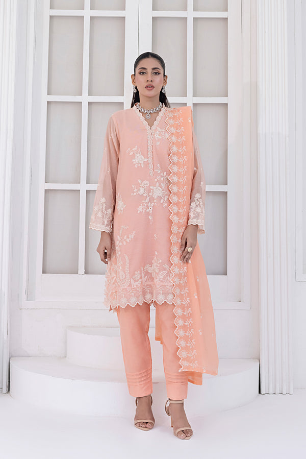 LSM - LG-IZ-0320 3 Piece Embroidered Khaddi Net