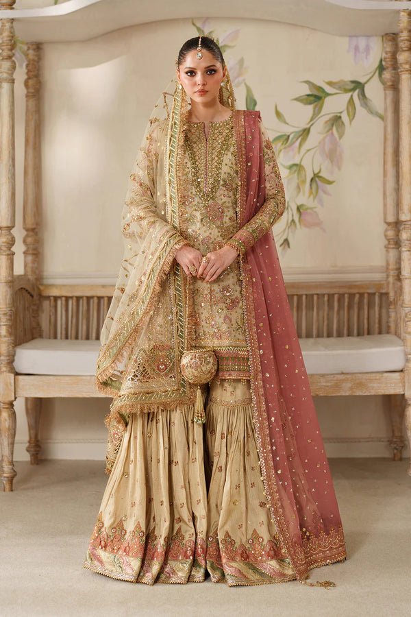 Baroque - CH14-02 Three Piece Embroidered Zari Net