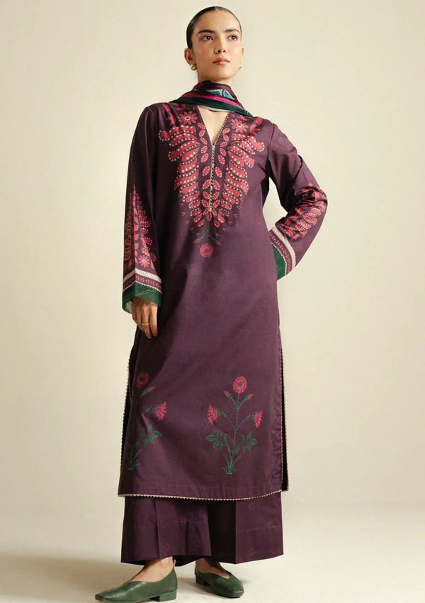 Zara Shahjahan - Coco-7A-Lilt 3 Piece Printed Cambric