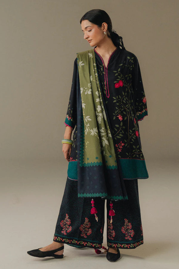 green emerald velvet dress Zara Shahjahan | Coco Lawn Vol 2 | ZAIRA-9A