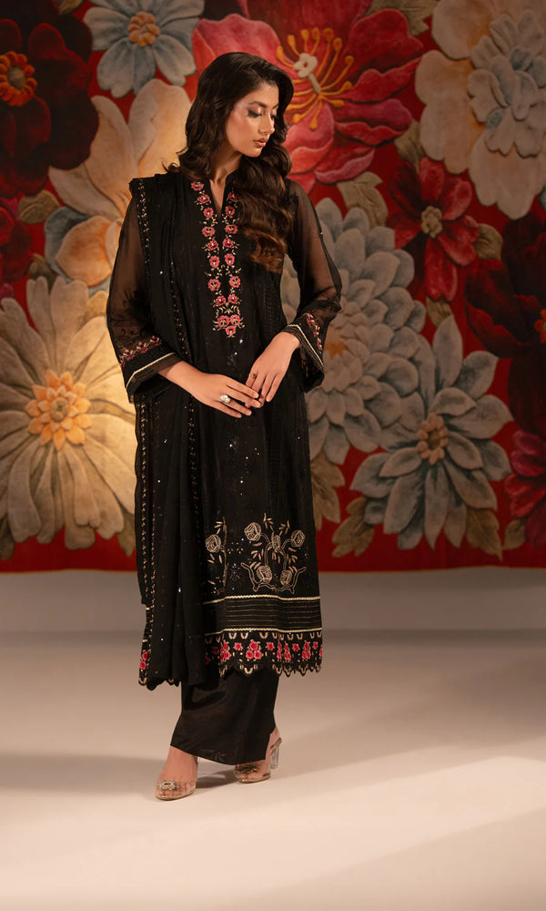 Shamooz - Kajal Three Piece Embroidered Chiffon