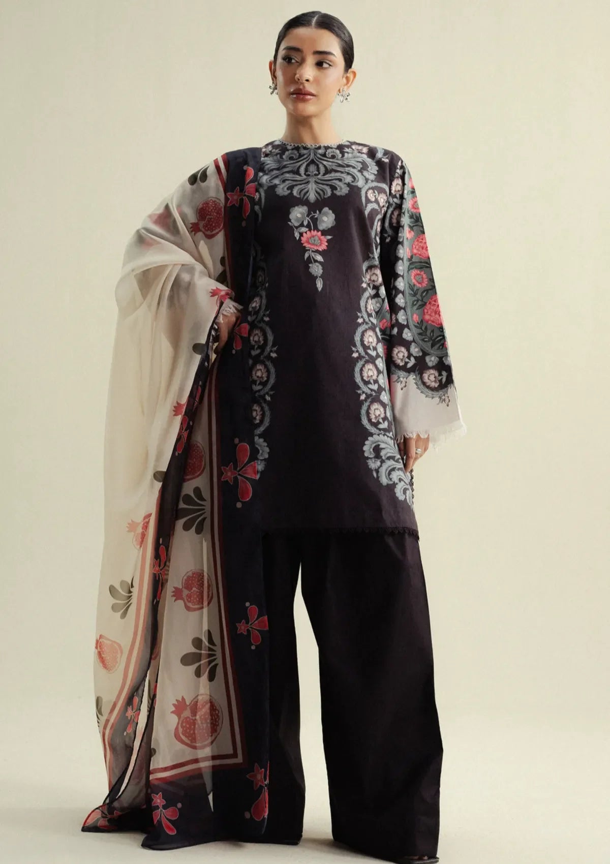 Zara Shahjahan - Coco-9B-Sol 3 Piece Printed Cambric