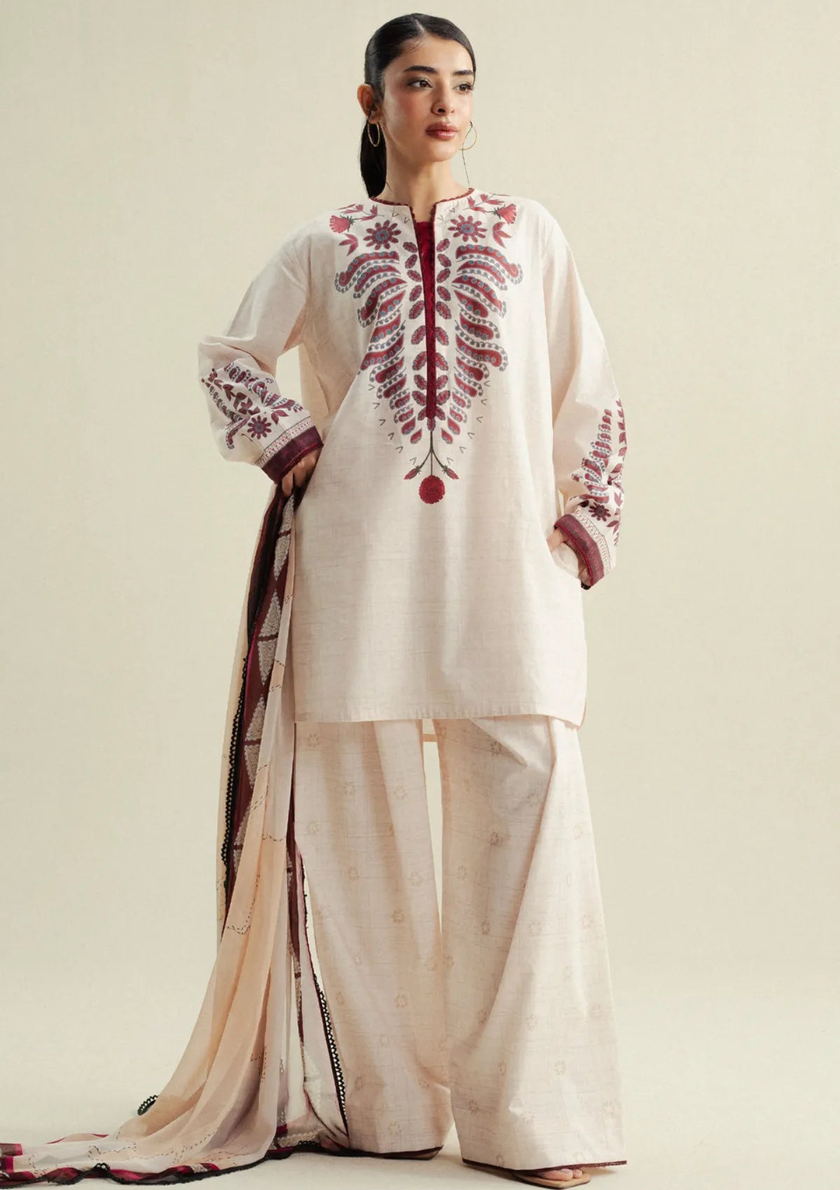 Zara Shahjahan - Coco-7B-Lilt 3 Piece Printed Cambric