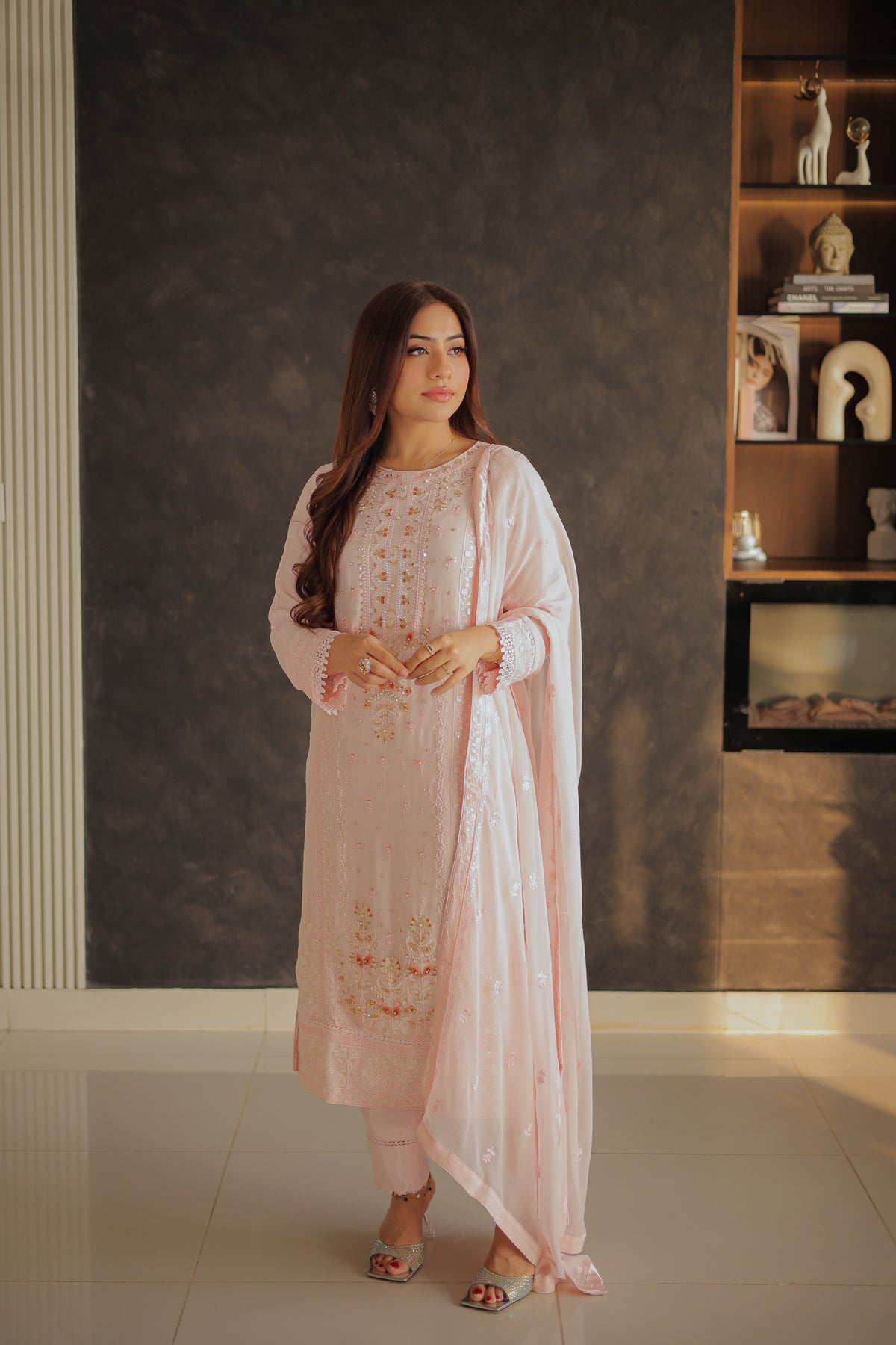 Wardah Uzair - 01032601 - Three Piece Embroidered Chiffon