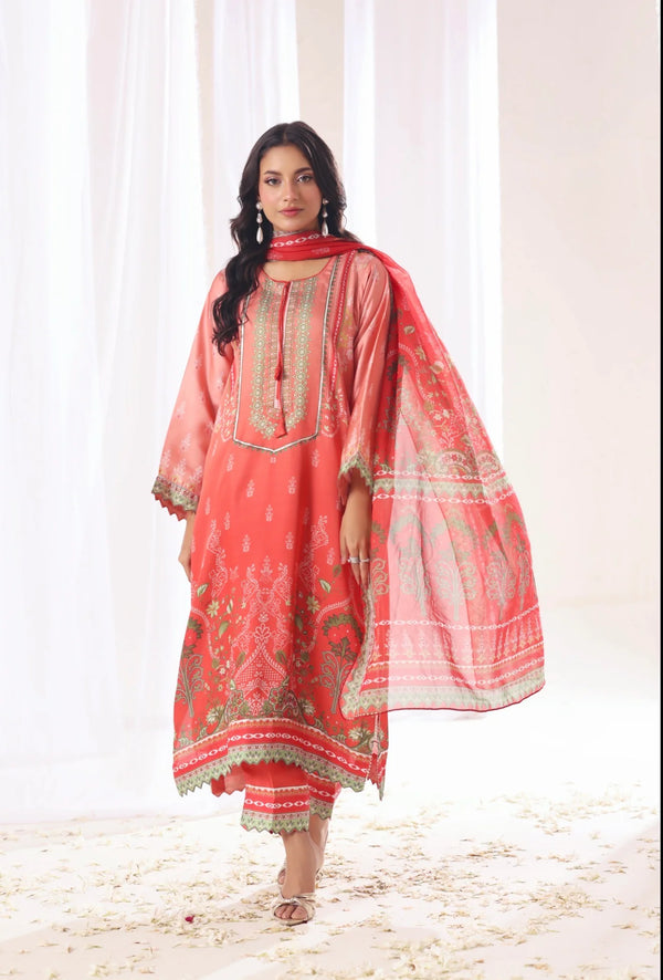 Ak by Amna Khan -  Zeen Three Piece Charmeuse Silk