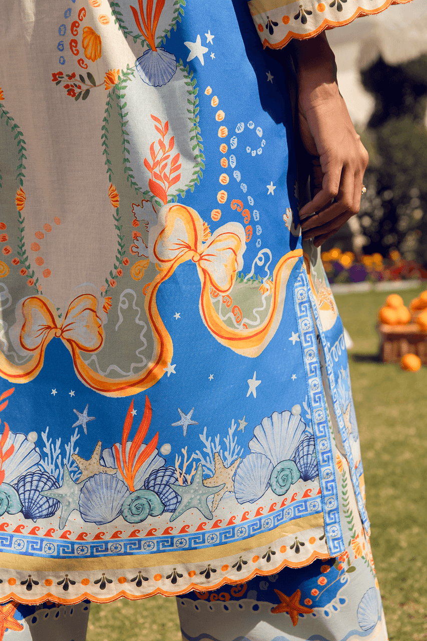 Mineola Atelier Print 06 Scenic Cord Set Blue Orange – String & Thread