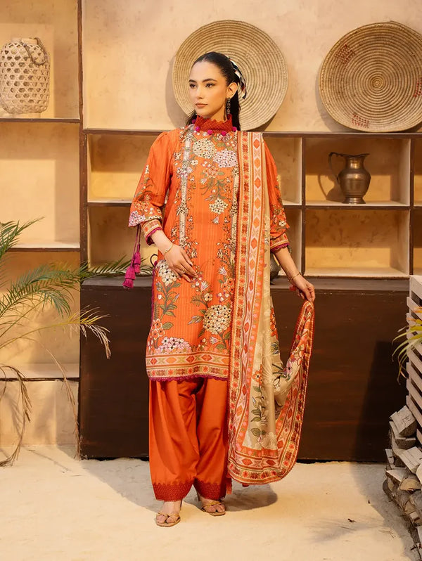 Menaal - DP-05B Three Piece Printed Lawn