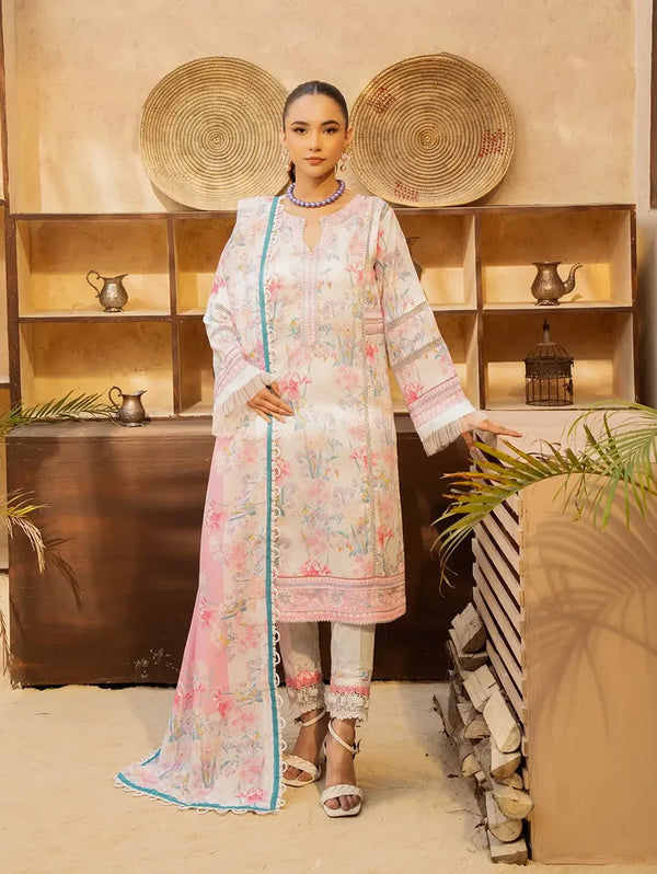 Menaal - DP-04B Three Piece Printed Lawn