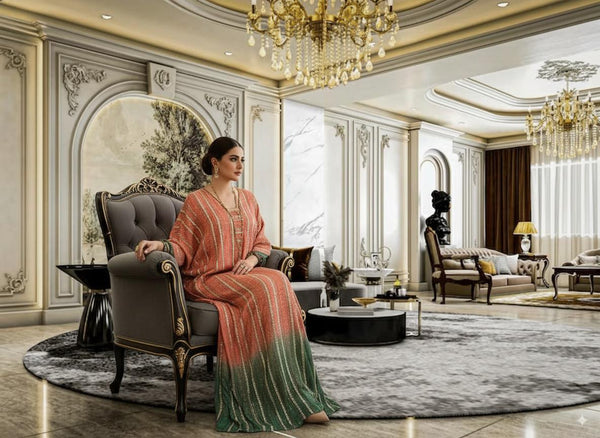 Cotton Ginny - 01232612 One Piece Embroidered chiffon chikankari shirt