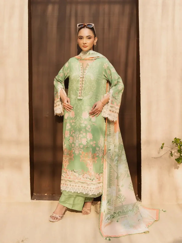 Menaal - DP-06B Three Piece Printed Lawn