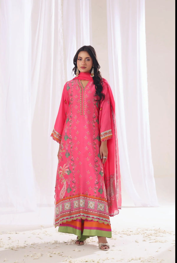 Ak by Amna Khan - Rang Three Piece Charmeuse Silk