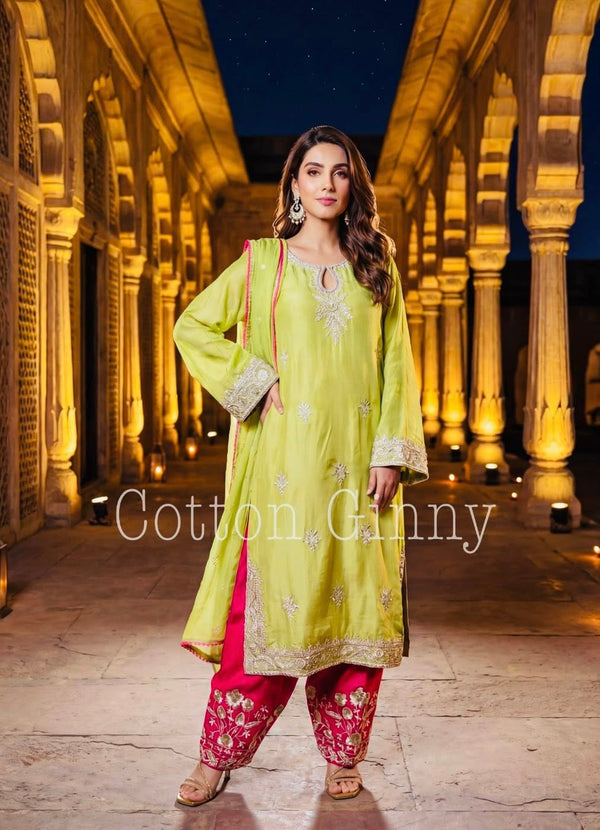 Cotton Ginny - 01232613 Three Piece Sheesha Silk
