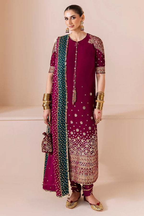 Jazmin - CVF D-02 Gauhar  Three Piece Embroidered Velvet Suit