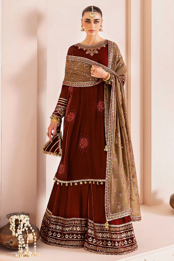 Jazmin - CVF D-07 Gulaal Three Piece Embroidered Velvet Suit