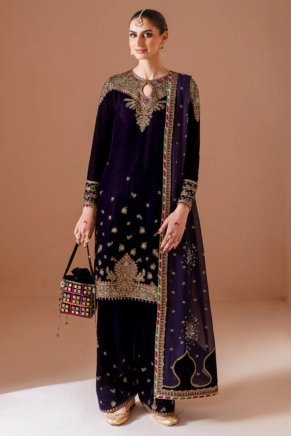 Jazmin - CVF D-08 Nilofer Three Piece Embroidered Velvet Suit