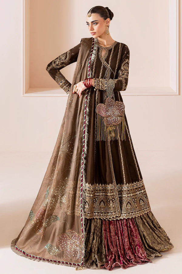 Jazmin - CVF D-04 Gulruh  Three Piece Embroidered Velvet Suit