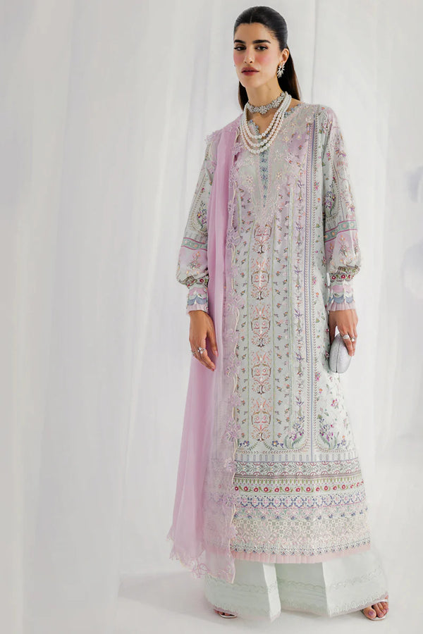 Qalamkar - LK-07 Ida Three Piece Embroidered Crepe Silk