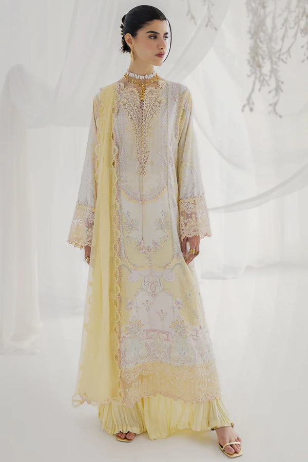 Qalamkar - LK-03 Leni Three Piece Embroidered Crepe Silk