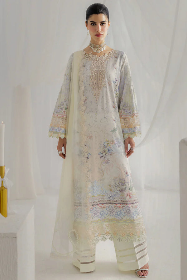 Qalamkar - LK-02 Roisin Three Piece Embroidered Crepe Silk