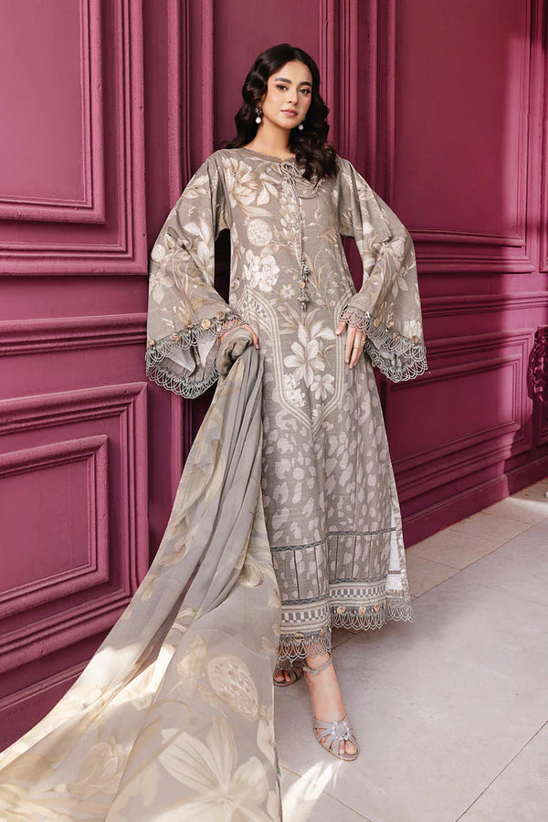 Maria B - MB-CUS25-1101-A Three Piece Printed Slub Khaddar