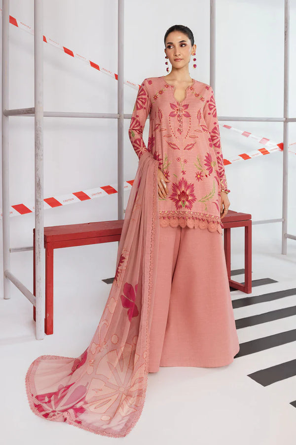 Maria B - MB-CUS25-1104-A Three Piece Printed Slub Khaddar