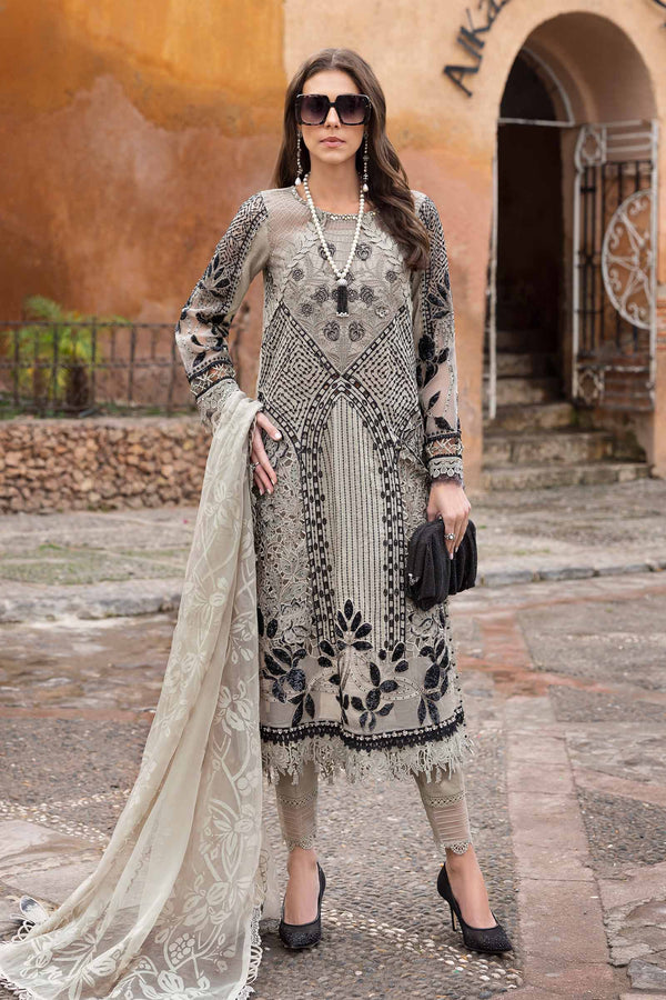 Maria B - D-2510-B 3 Piece Embroidered Paper Cotton Suit
