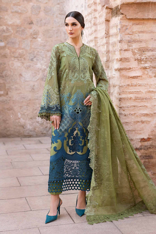 Maria B - D-2501-A 3 Piece Embroidered Paper Cotton Suit