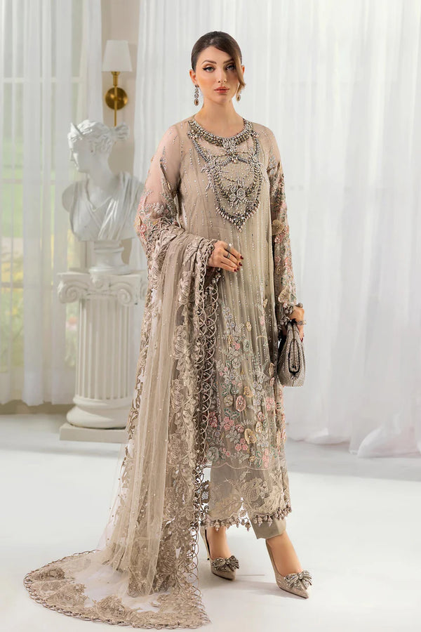 Maria B - MPC-25-107 Three Piece Embroidered Chiffon