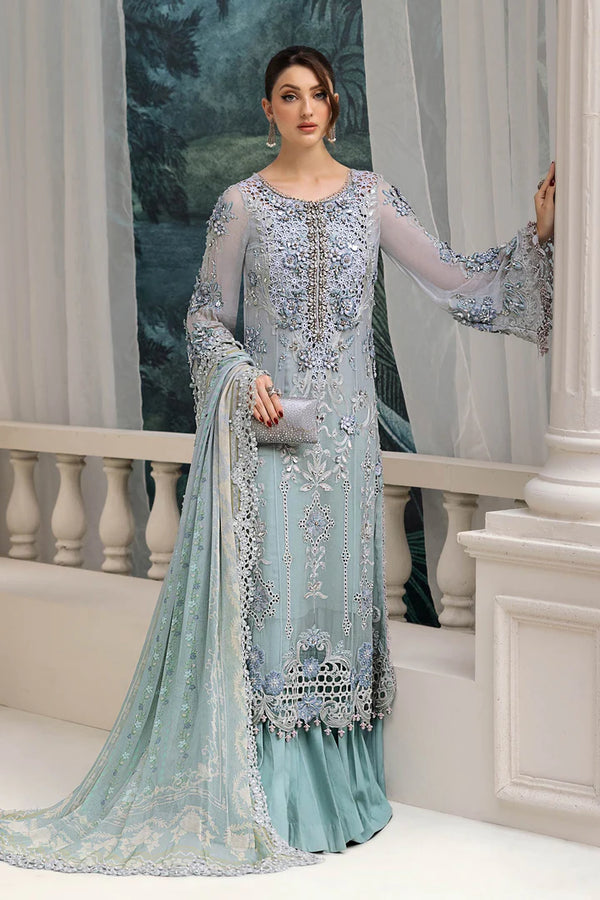 Maria B - MPC-25-108 Three Piece Embroidered Chiffon
