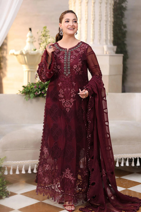 black shoulder pad mini dress Maria B Mbroidered saree Grey and Black (BD-2504) – Layla couture main image 1