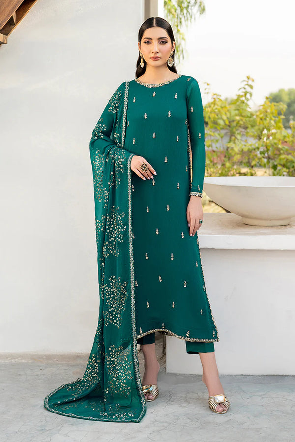 Zarif - ZRF-EMC-14 3 Piece Chiffon Suit