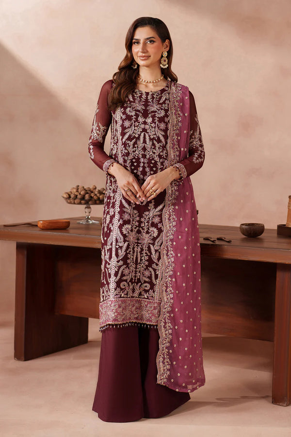 Zarif - MUF - Samrose Three Piece Chiffon Suit