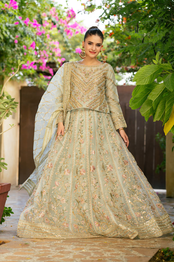 Mona - L-001-2 Stitched Three Piece Lehenga