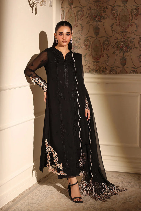 Azure - Dusken Lace Three Piece Embroidered Chiffon