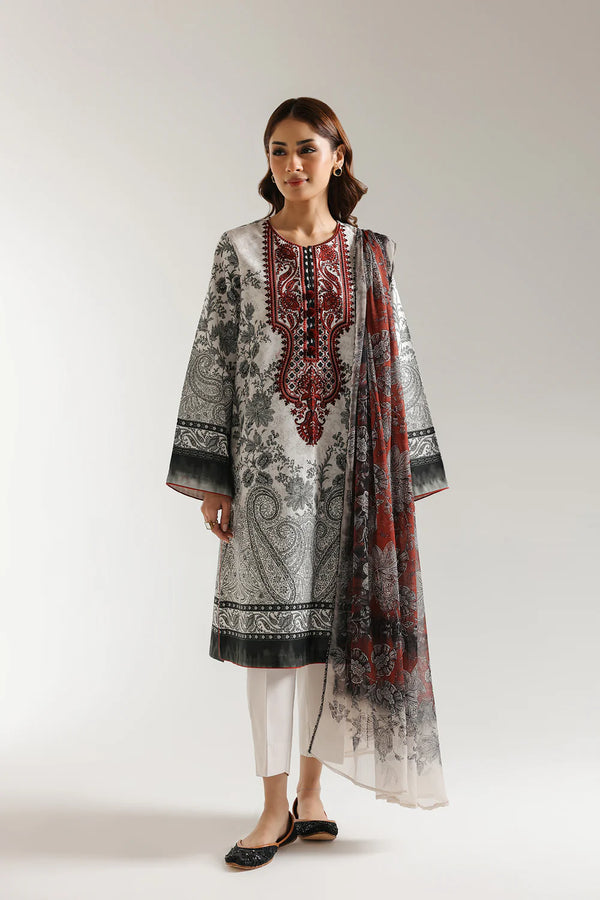 Ethnic - E0601-203-902 Three Piece Lawn Suit